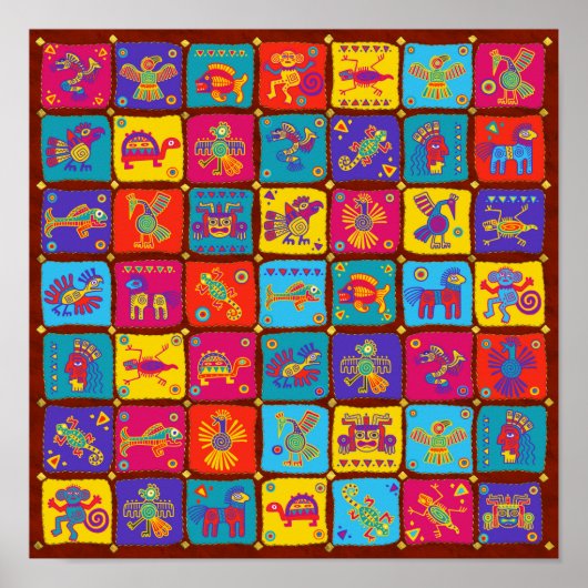 メカラフルキシコアステカ動物1 ポスター (正面)