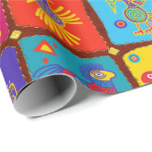 メカラフルキシコアステカ動物1 ラッピングペーパー (ロールコーナー)