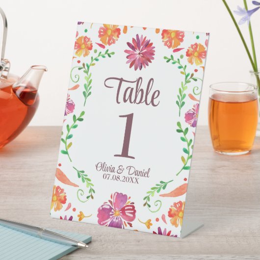 メカラフルキシコ結婚フィエスタ表番号 台座サイン (インサイチュ)