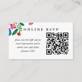 メカラフルキシコ結婚ンのオンラインRSVP QRコード エンクロージャーカード