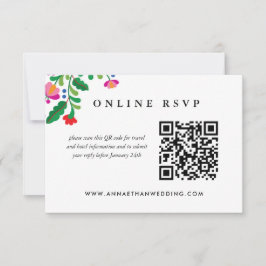 メカラフルキシコ結婚ンのオンラインRSVP QRコード サンキューカード