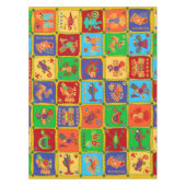 メカラフルクアステカの動物 テーブルクロス (正面)