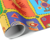 メカラフルクアステカの動物 ラッピングペーパー (ロールコーナー)