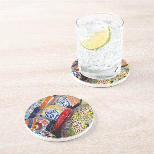 メカラフル伝統的ク絵を描の陶器 コースター (側面)