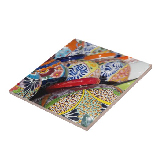 メカラフル伝統的ク絵を描の陶器 タイル (側面)