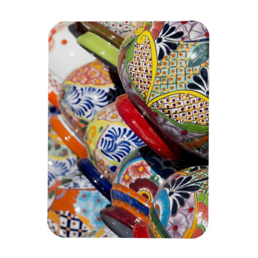 メカラフル伝統的ク絵を描の陶器 マグネット (縦)