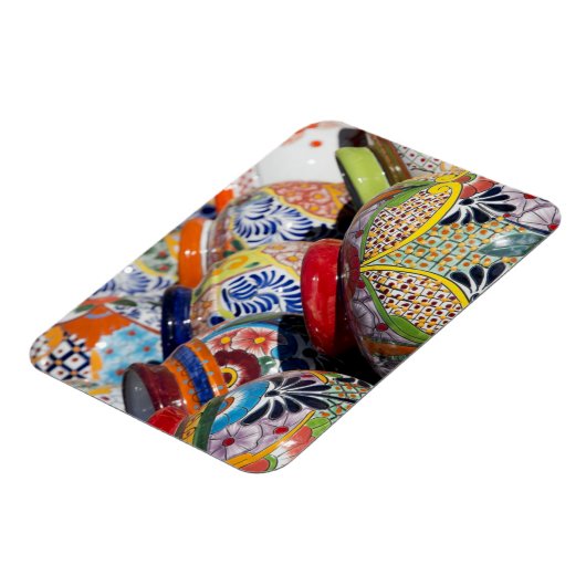 メカラフル伝統的ク絵を描の陶器 マグネット (左側)