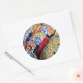 メカラフル伝統的ク絵を描の陶器 ラウンドシール (封筒)