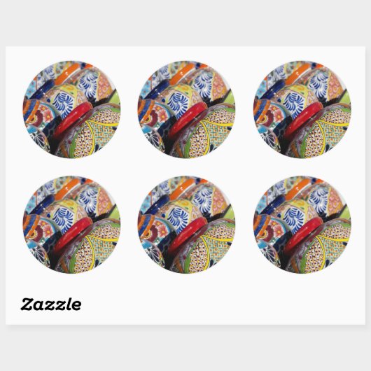 メカラフル伝統的ク絵を描の陶器 ラウンドシール (シート)