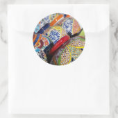 メカラフル伝統的ク絵を描の陶器 ラウンドシール (バッグ)