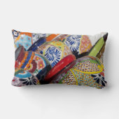 メカラフル伝統的ク絵を描の陶器 ランバークッション (裏面)