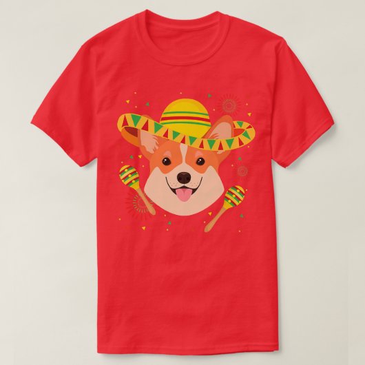 メカンコーギ愛犬家シンコデマヨメイコフィエスタ Tシャツ (デザイン正面)