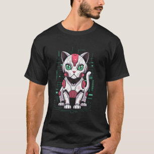 メカ猫ロボットアンドロイドサイボーグママパパ子供 Tシャツ