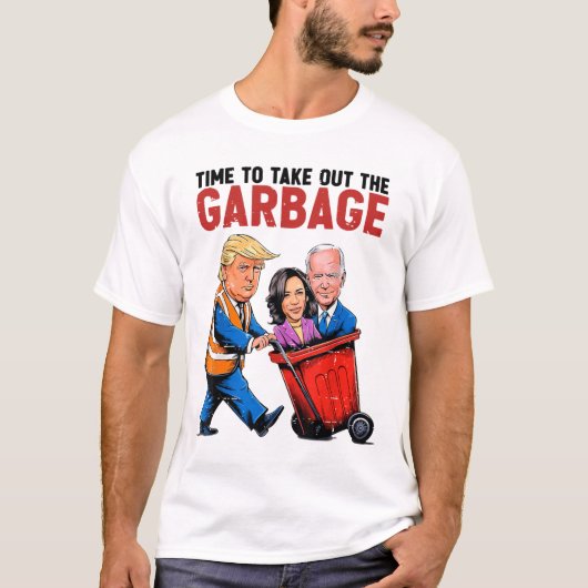 メガおもしろいトランプ大統領2024年Gを取り出す時間 Tシャツ (正面)