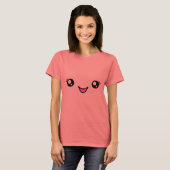 メガかわいいハッピー顔シャツリンガー Tシャツ (正面フル)
