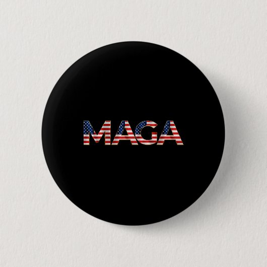 メガアメリカ国旗の文字2024年7月4日T社長 缶バッジ (正面)