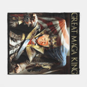 メガキング素晴らしアメリカ国旗誇りを持ったウルトラ・マガ・トランプ   フリースブランケット (正面(横))