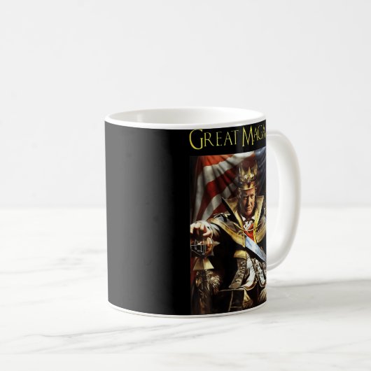 メガキングUSAフラッグ誇りを持ったウルトラマガトランプ コーヒーマグカップ (正面右)