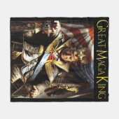 メガキングUSAフラッグ誇りを持ったウルトラマガトランプ フリースブランケット (正面(横))