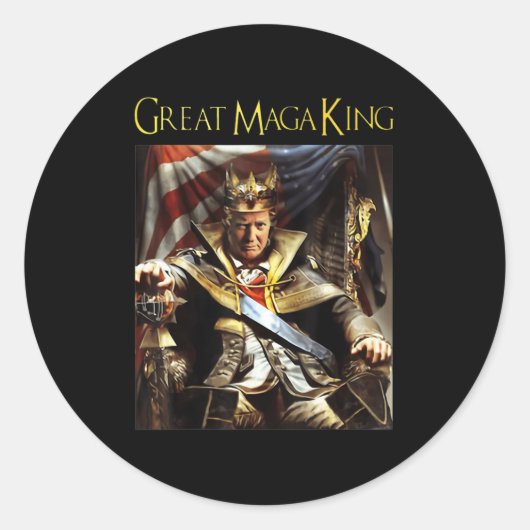 メガキングUSAフラッグ誇りを持ったウルトラマガトランプ ラウンドシール (正面)