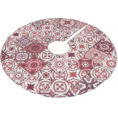 メガゴージャスなモロッコのパッチワーク模様 ブラッシュドポリエステルツリースカート (アングル)