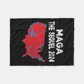 メガザシークエルプレジデントトランプ2024選挙マップ フリースブランケット (正面(横))