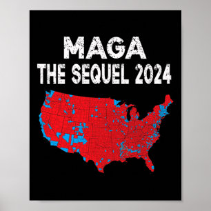 メガザシークエルプレジデントトランプ2024選挙マップ ポスター