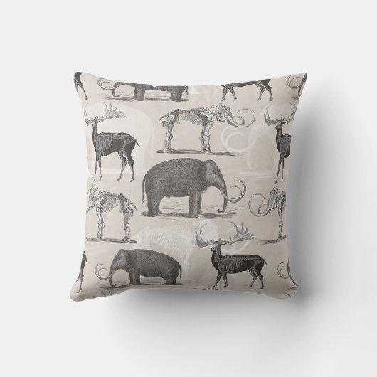 メガセロスの有史以前の哺乳類 クッション (裏面)