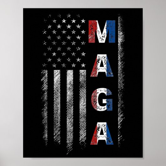 メガトランプ2024米国国旗アメリカ ポスター (正面)