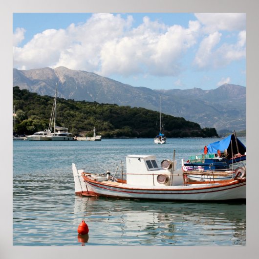 メガニシ、ギリシャの島の広場 ポスター (正面)