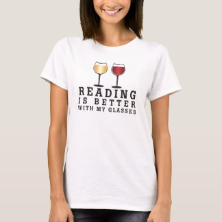 メガネがあれば読書はもっと楽しい Tシャツ
