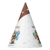 メガネとバルーンを着けたビーリー甘いテディベア パーティーハット (左)