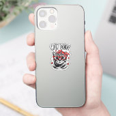 メガネとバンダナを着けたかわいい猫の母 シール (スマートフォン)