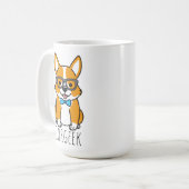 メガネと蝶ネクタイのネディHipster Corgi コーヒーマグカップ (正面左)