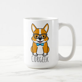 メガネと蝶ネクタイのネディHipster Corgi コーヒーマグカップ