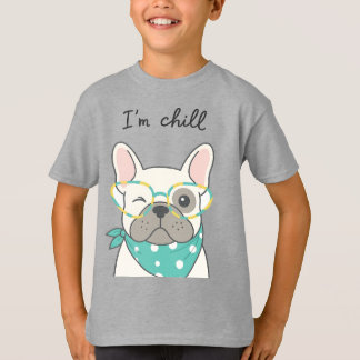 メガネのイケてるフレンチブルドッグTシャツ Tシャツ