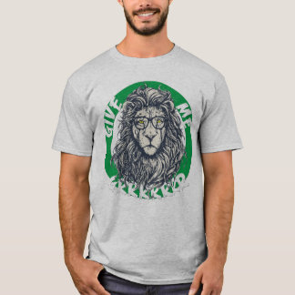 メガネのクールなライオン グラフィック Tシャツ