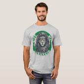 メガネのクールなライオン グラフィック Tシャツ (正面フル)