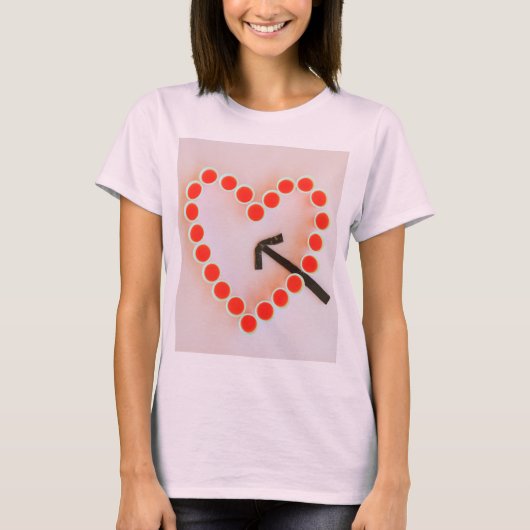 メガネのハート 女性用Tシャツ Tシャツ (正面)