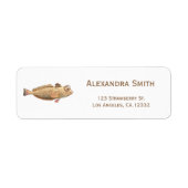 メガネの可愛い魚のリターンアドレス ラベル (正面)