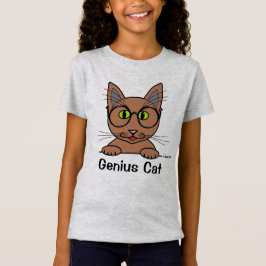 メガネの天才猫 楽しい Tシャツ