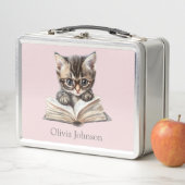 メガネの賢い子猫 オーダーメイド メタルランチボックス (インサイチュ)