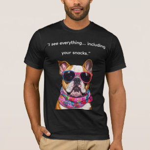 メガネの賢い犬 – 笑えるおバカな子犬の格言 Tシャツ