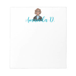 メガネの黒髪の女の子 - オーダーメイド ノートパッド