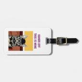 メガネをおもしろい外したおびえるヒップスター猫 ラゲッジタグ (正面横)