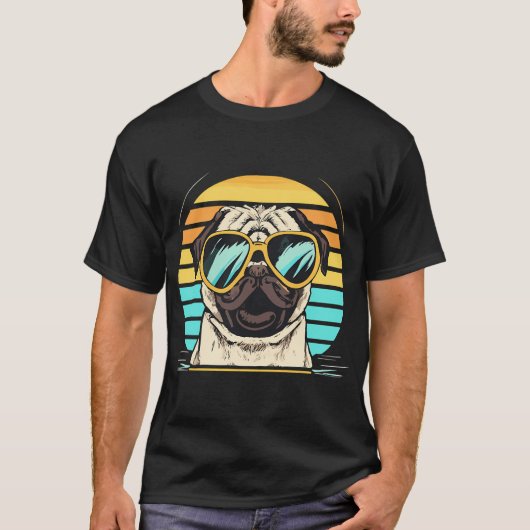 メガネをかけたおもしろいモップ Tシャツ (正面)
