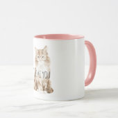 メガネをかけたかわいいクリーム色の猫 マグカップ (正面右)