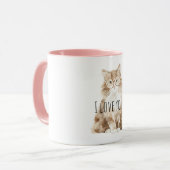 メガネをかけたかわいいクリーム色の猫 マグカップ (正面左)
