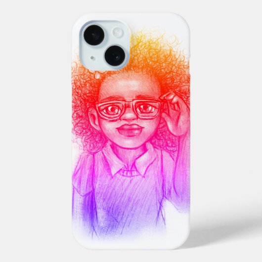メガネをかけたかわいい女の子 Case-Mate iPhoneケース (裏面)