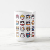 メガネをかけたかわいい猫 コーヒーマグカップ (中央)